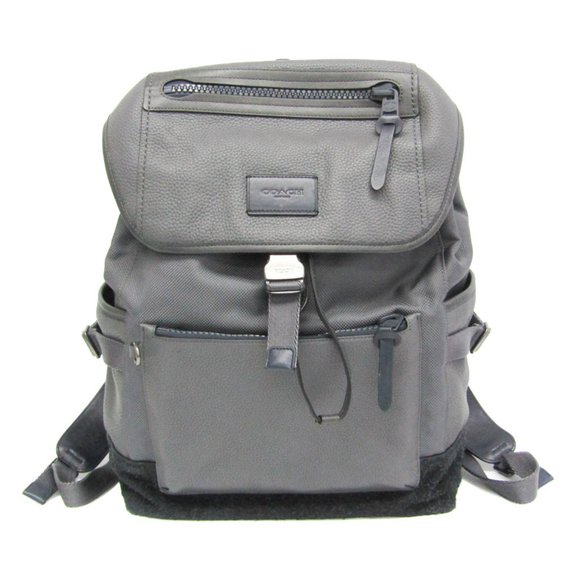 Coach Manhattan 86735 Men's Leather,Suede Backpack Gray - Picture 1 of 10